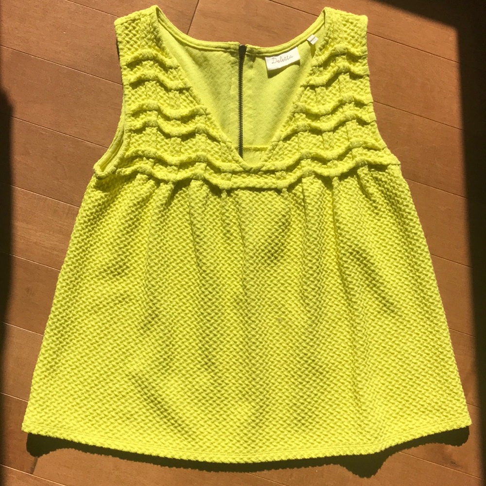 Anthropologie Deletta vibrant yellow top - Small